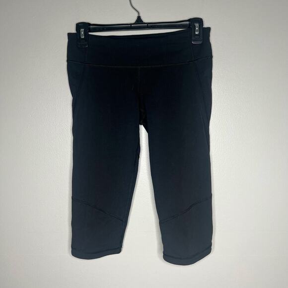 Lululemon Women's Run: For Your Life Crop Deep Capri Black Leggings Sz 6 Workout - Picture 1 of 12